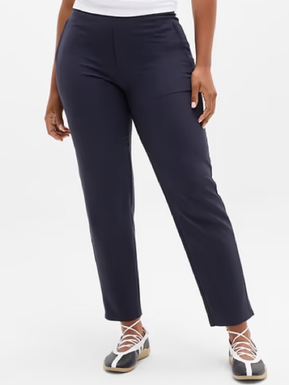 Athleta Endless High Rise Pant Navy Blue Size 10 Stretch Tapered Straight Pants